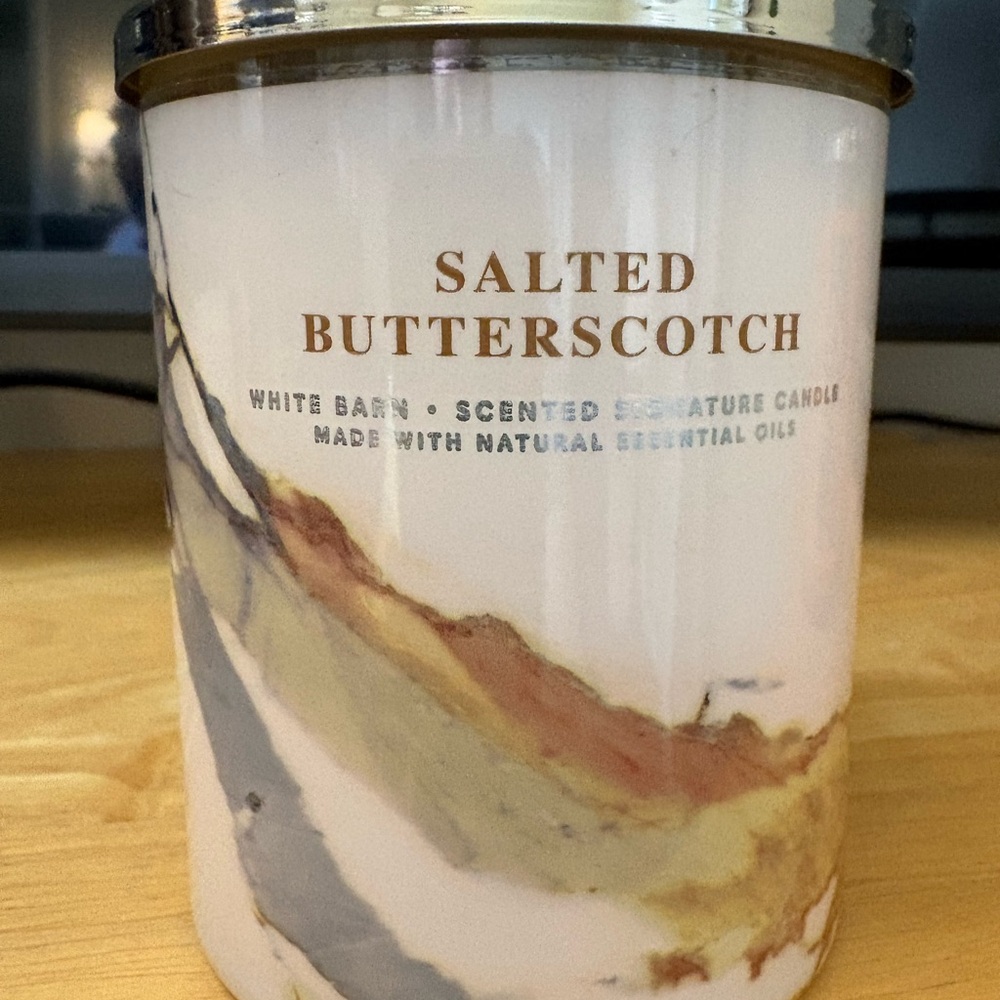 White Barn Salted Butterscotch Scented Candle - White and Gold